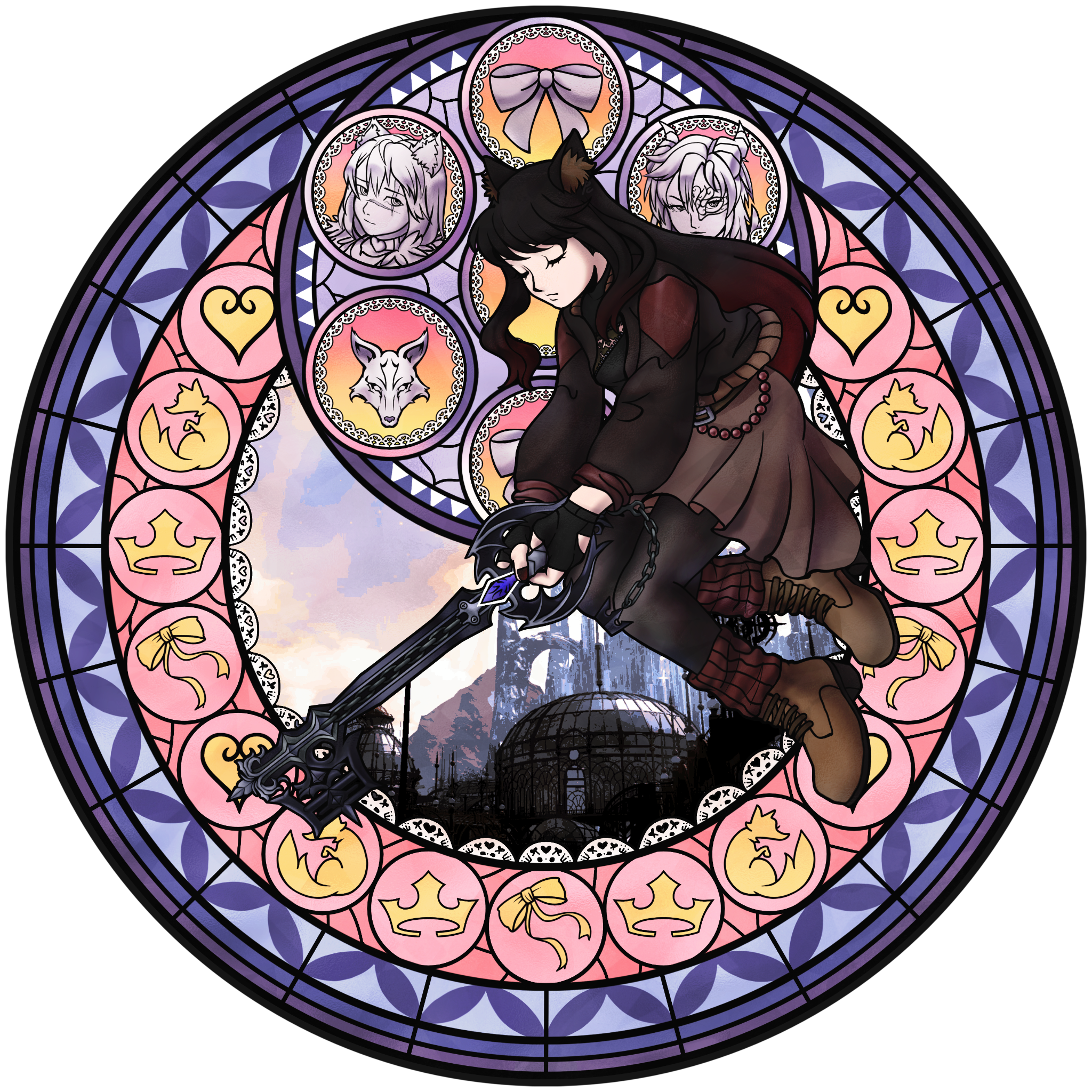 Sabriella Foxpaws Station of Awakening stained glass